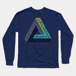 M.C. Escher Triangle (Cyan Yellow Gradient) Long Sleeve T-Shirt